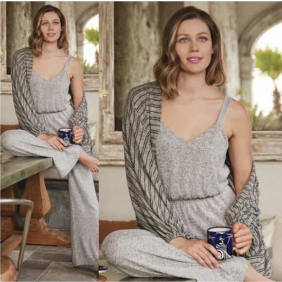 Soft Surroundings Curl Up Topper Striped Cardigan open cocoon cardigan fall cozy - Picture 1 of 6